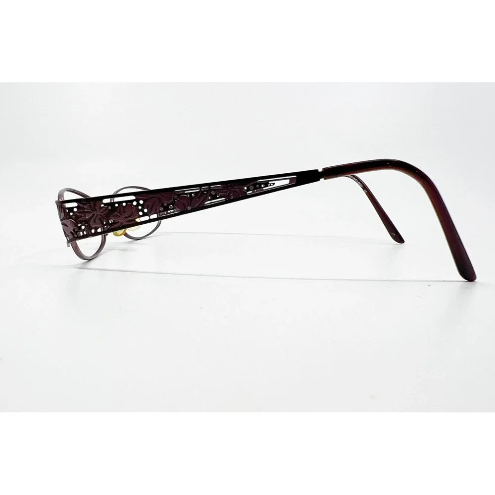 Unbranded Eyeglasses Womens Brown Floral Filigree Temple S7173 48-17-130